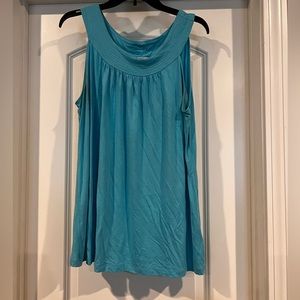 Aqua color Tank - flattering neckline